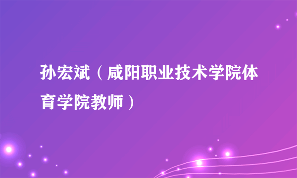 孙宏斌（咸阳职业技术学院体育学院教师）