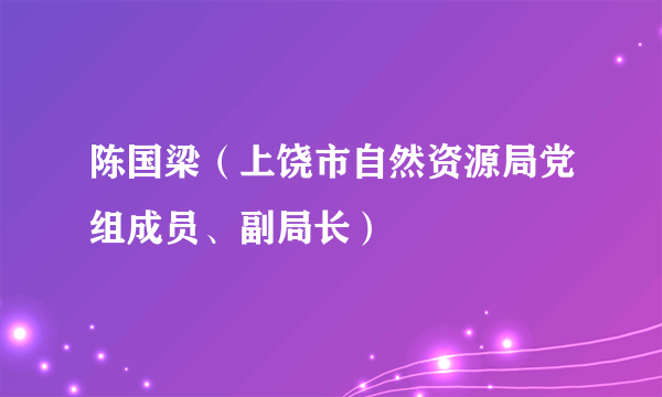 陈国梁（上饶市自然资源局党组成员、副局长）