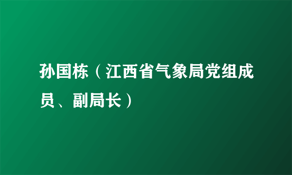 什么是孙国栋（江西省气象局党组成员、副局长）