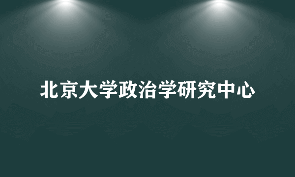 北京大学政治学研究中心