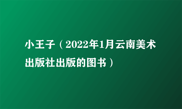 小王子（2022年1月云南美术出版社出版的图书）