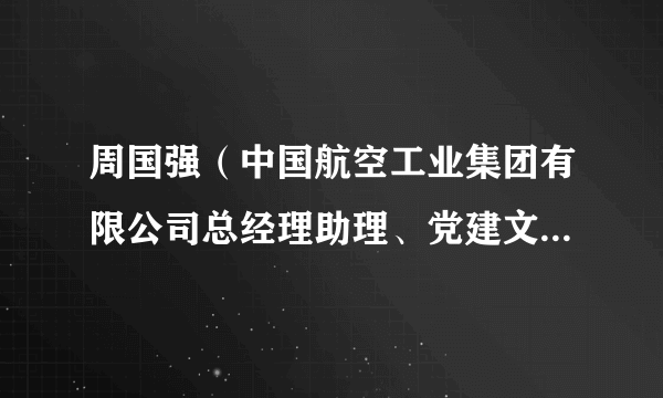 周国强（中国航空工业集团有限公司总经理助理、党建文宣部部长，新闻发言人）