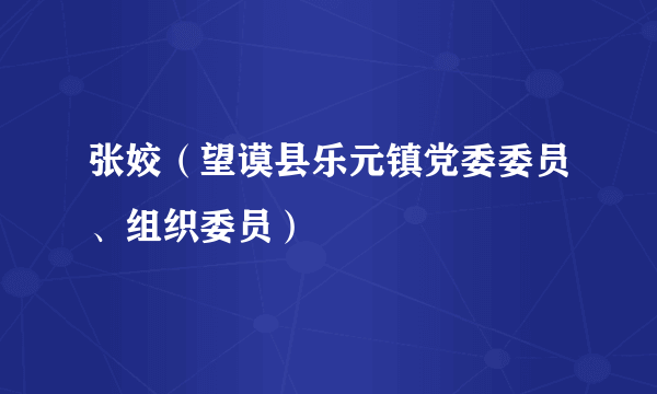 张姣（望谟县乐元镇党委委员、组织委员）