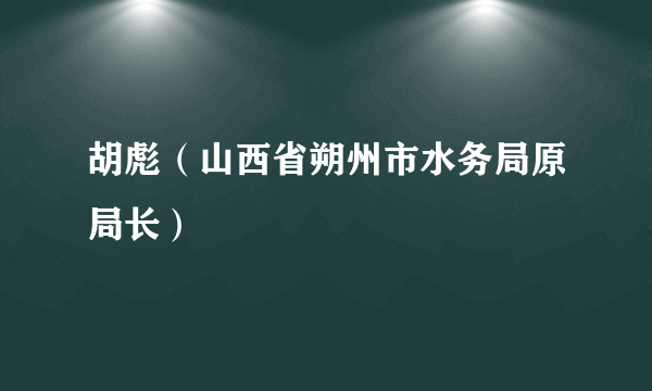 胡彪（山西省朔州市水务局原局长）