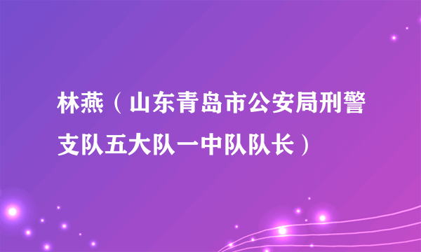 林燕（山东青岛市公安局刑警支队五大队一中队队长）