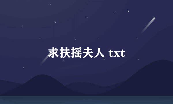 求扶摇夫人 txt