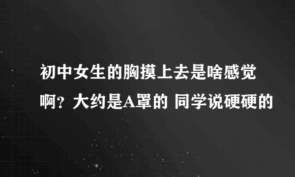 初中女生的胸摸上去是啥感觉啊？大约是A罩的 同学说硬硬的