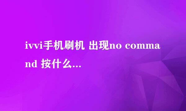 ivvi手机刷机 出现no command 按什么健都没用 然后就开机了开机之后出现要启动a