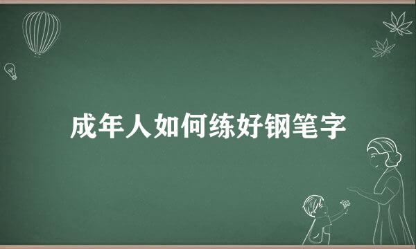 成年人如何练好钢笔字