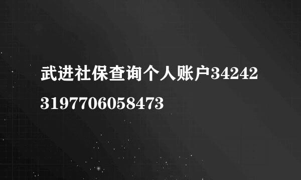 武进社保查询个人账户342423197706058473