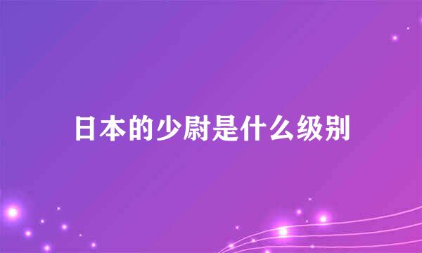 日本的少尉是什么级别