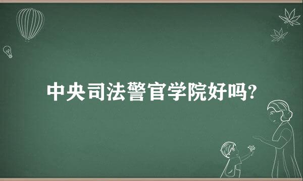 中央司法警官学院好吗?