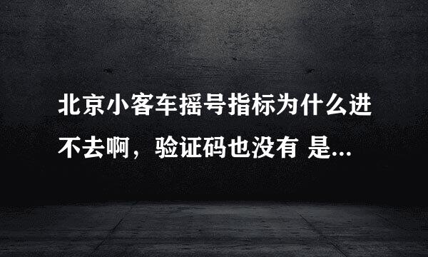 北京小客车摇号指标为什么进不去啊，验证码也没有 是不是瘫痪了