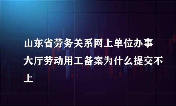 山东省劳务关系网上单位办事大厅劳动用工备案为什么提交不上