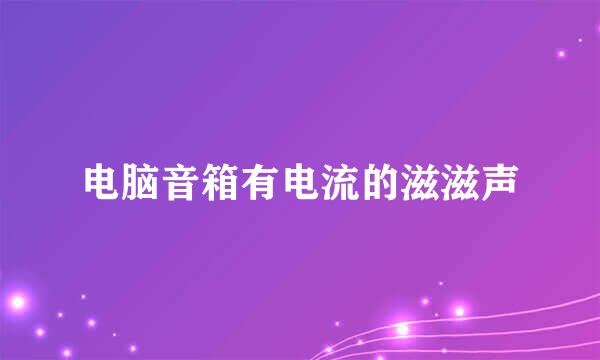 电脑音箱有电流的滋滋声