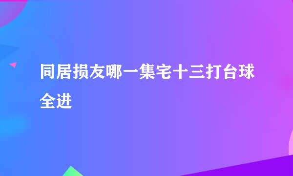 同居损友哪一集宅十三打台球全进