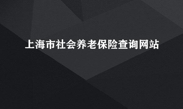 上海市社会养老保险查询网站