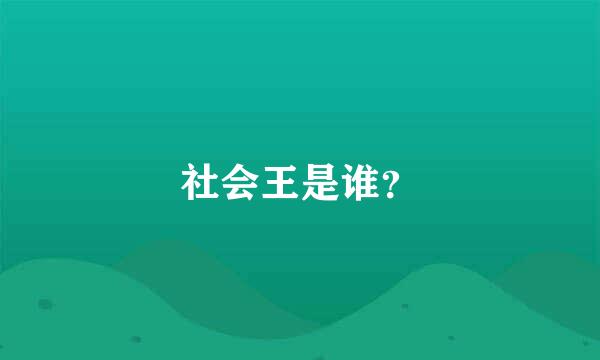 社会王是谁？