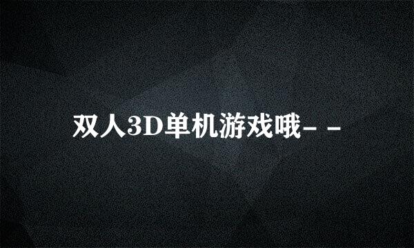 双人3D单机游戏哦- -