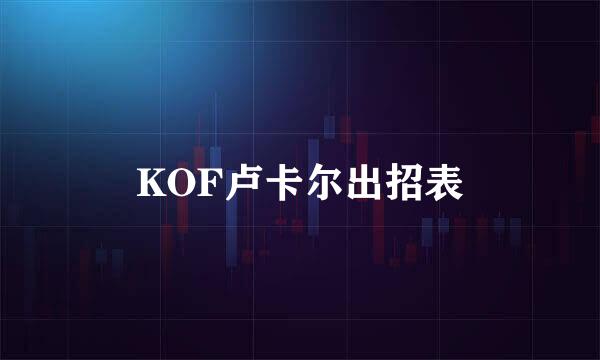 KOF卢卡尔出招表