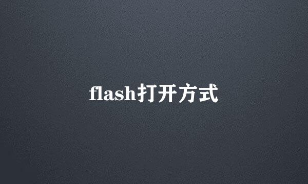 flash打开方式