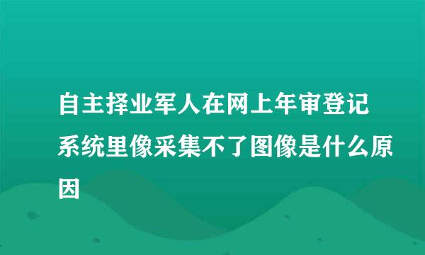 自主择业军人在网上年审登记系统里像采集不了图像是什么原因