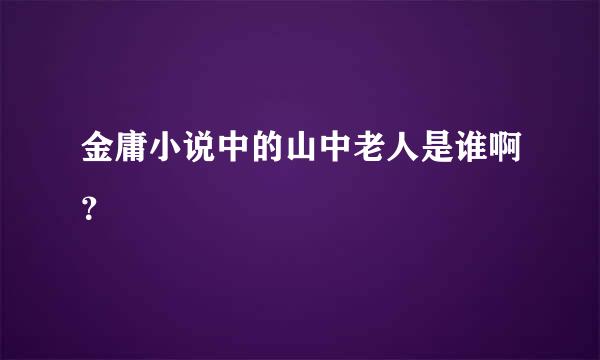 金庸小说中的山中老人是谁啊？