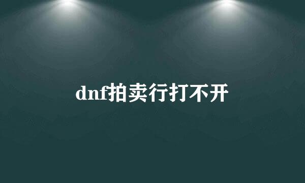 dnf拍卖行打不开