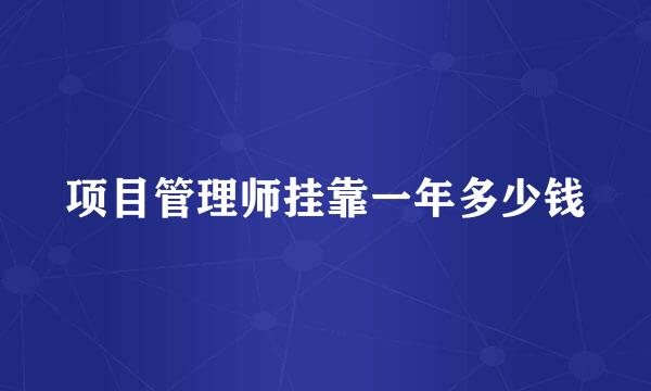 项目管理师挂靠一年多少钱