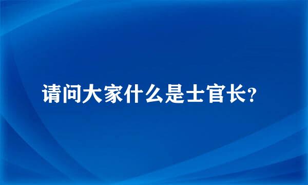 请问大家什么是士官长？