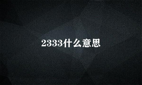 2333什么意思