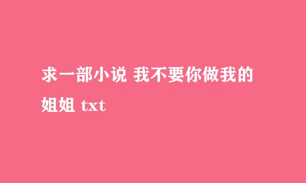 求一部小说 我不要你做我的姐姐 txt