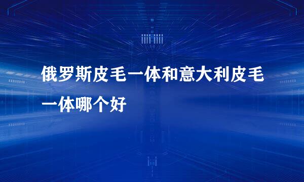 俄罗斯皮毛一体和意大利皮毛一体哪个好