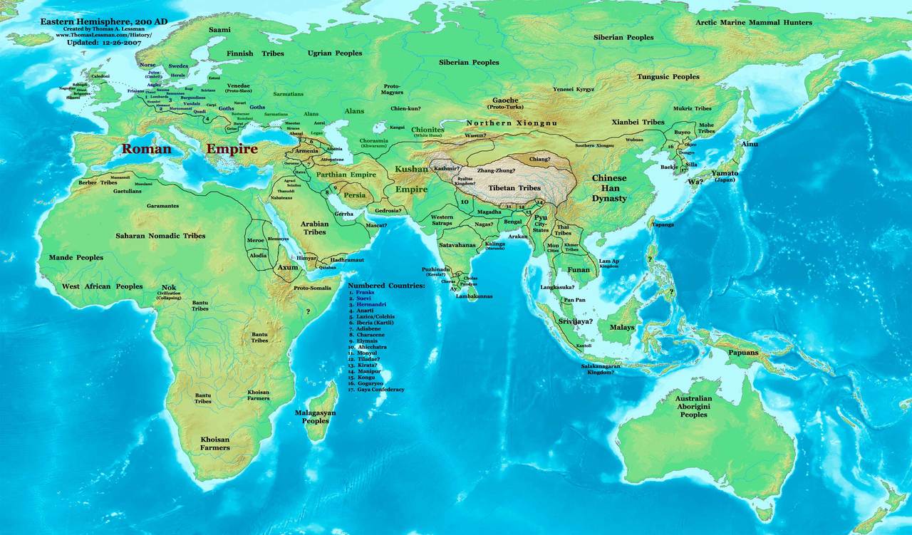 跪求一张三国时期的全世界地图！