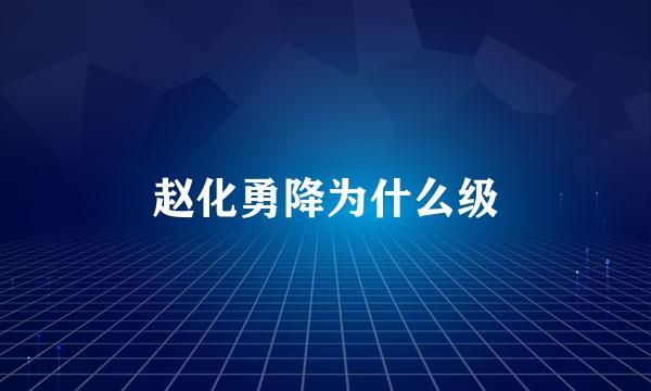 赵化勇降为什么级