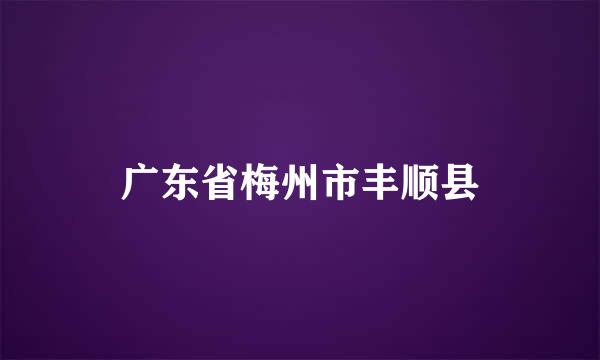 广东省梅州市丰顺县