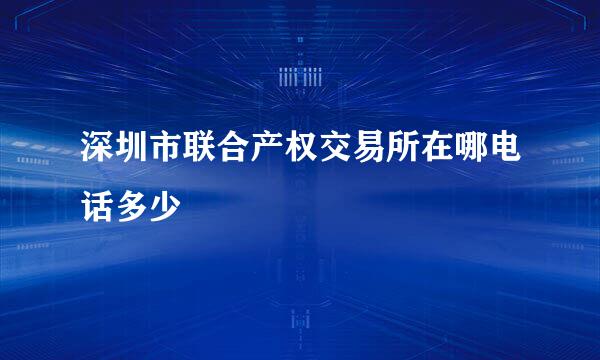 深圳市联合产权交易所在哪电话多少