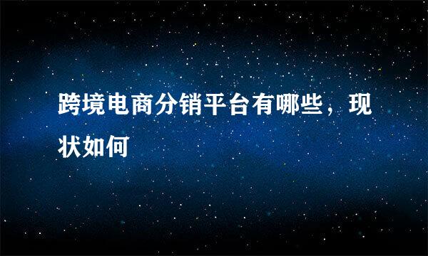 跨境电商分销平台有哪些，现状如何