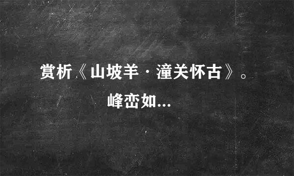 赏析《山坡羊·潼关怀古》。　　       峰峦如聚，波涛如怒，山河表里潼关路。望西都，意踌躇。伤心秦汉