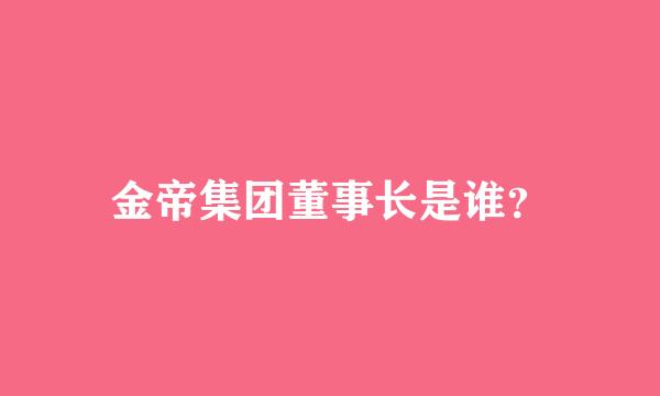 金帝集团董事长是谁？