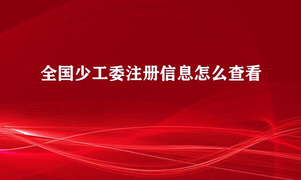 全国少工委注册信息怎么查看