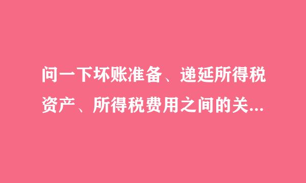 问一下坏账准备、递延所得税资产、所得税费用之间的关系与账务处理