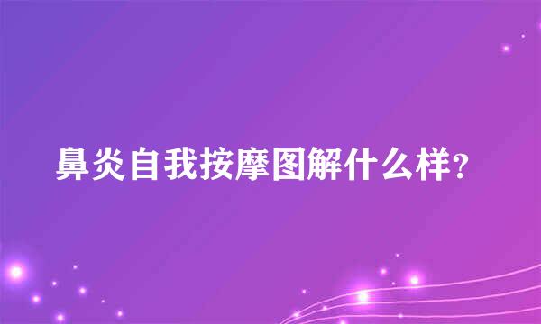 鼻炎自我按摩图解什么样？