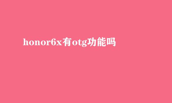 honor6x有otg功能吗