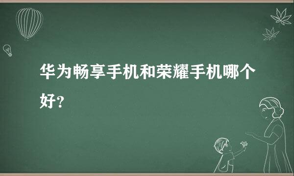 华为畅享手机和荣耀手机哪个好？