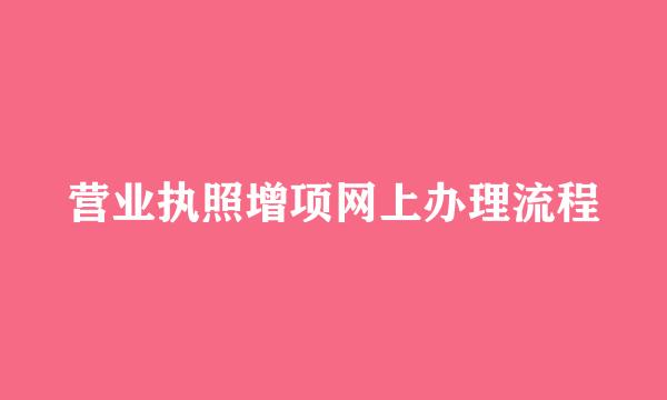 营业执照增项网上办理流程