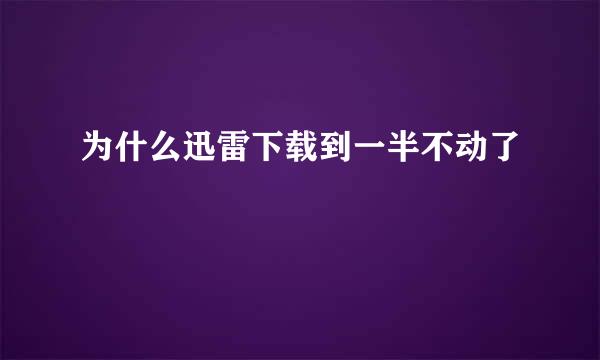 为什么迅雷下载到一半不动了