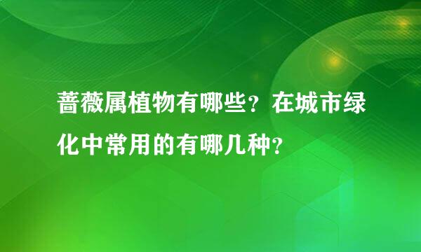 蔷薇属植物有哪些？在城市绿化中常用的有哪几种？