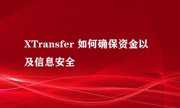 XTransfer 如何确保资金以及信息安全