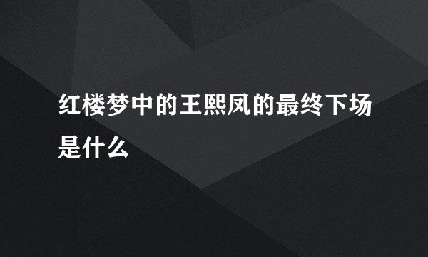 红楼梦中的王熙凤的最终下场是什么